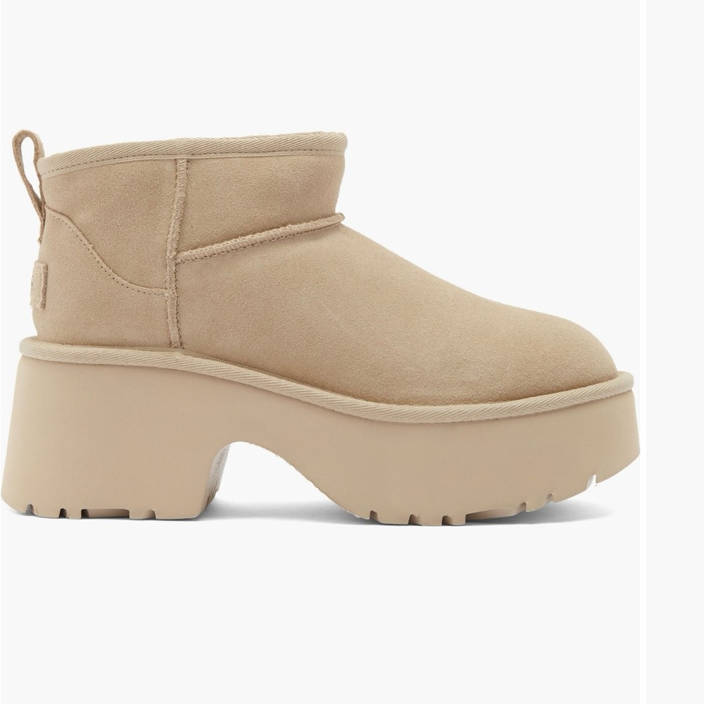 UGG Beige Platform Ankle Boots
